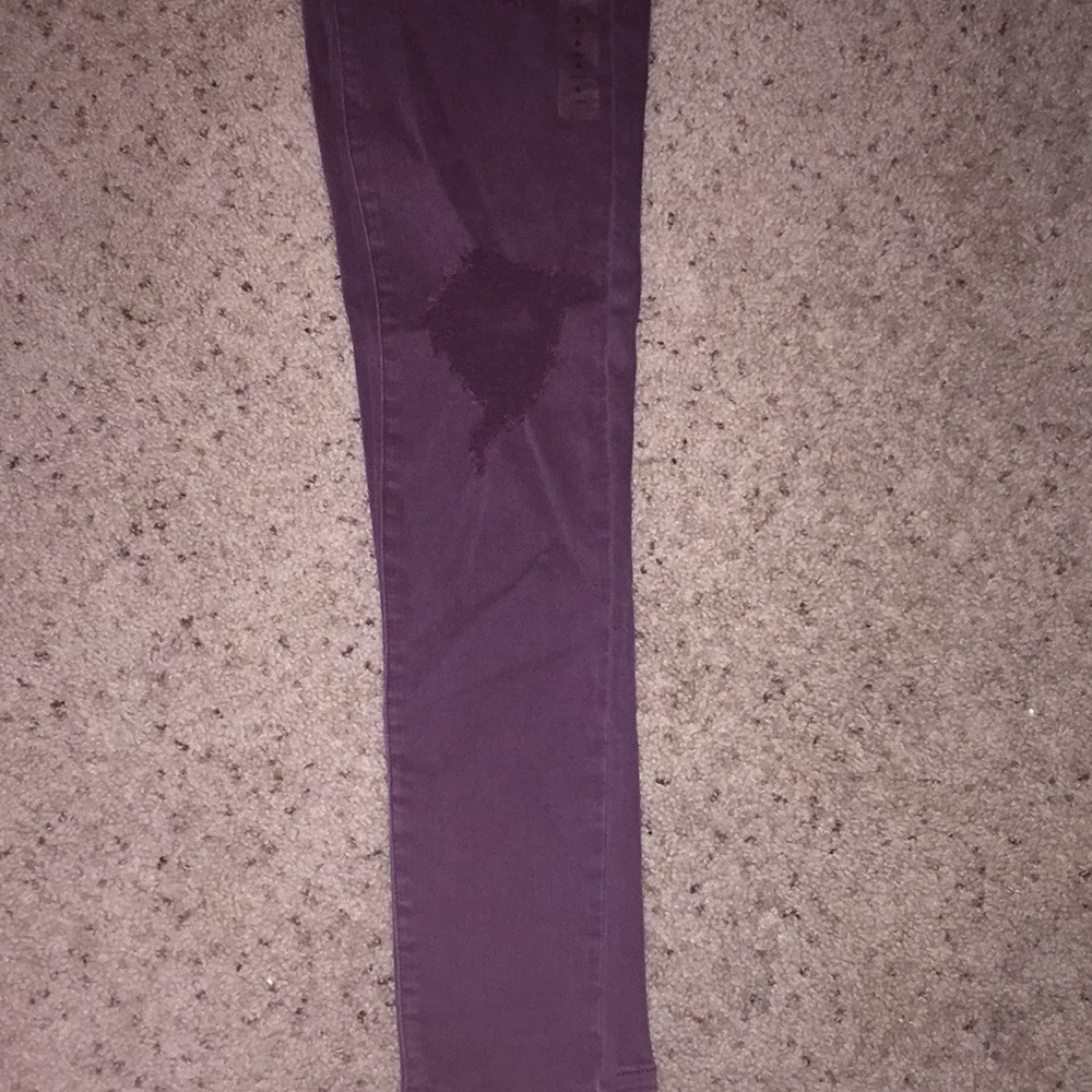 AE Purple Ripped High Rise Jeggings - Picture 2 of 4